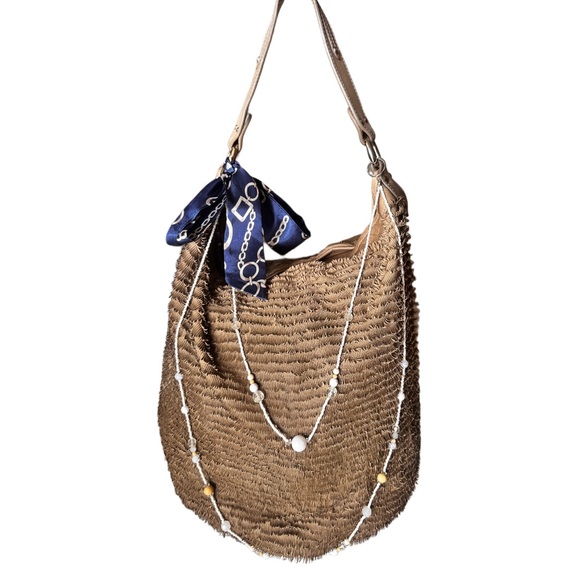 Gianni notaro brown fringe hobo leather bag - Picture 1 of 9